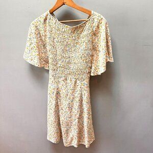 Free People‎ Florence Mini Smocked Floral Lace Up Dress Sz. XS
